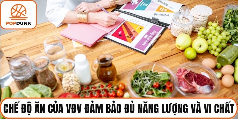 Chế độ ăn của VĐV đảm bảo đủ năng lượng và vi chất
